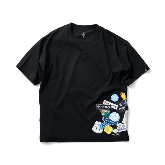 TNOC THE TEE2 BIG SHAPE / TRAVEL STICKERS  Color: NIGHT BLACK