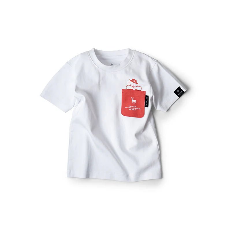 TNOC THE TEE PONTE NORTHERN CONTINENT R-POCKET KIDS SNOW WHITE  color: BEETS RED BEAR R-POCKET